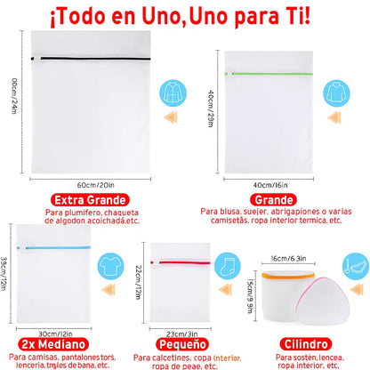 7 BOLSAS DE MALLA FINA PARA LAVANDERÍA
