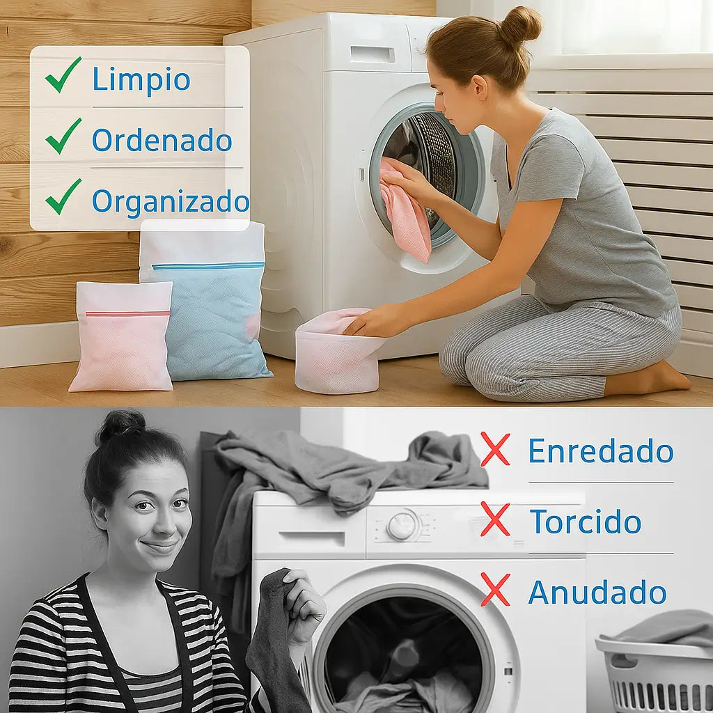 7 BOLSAS DE MALLA FINA PARA LAVANDERÍA